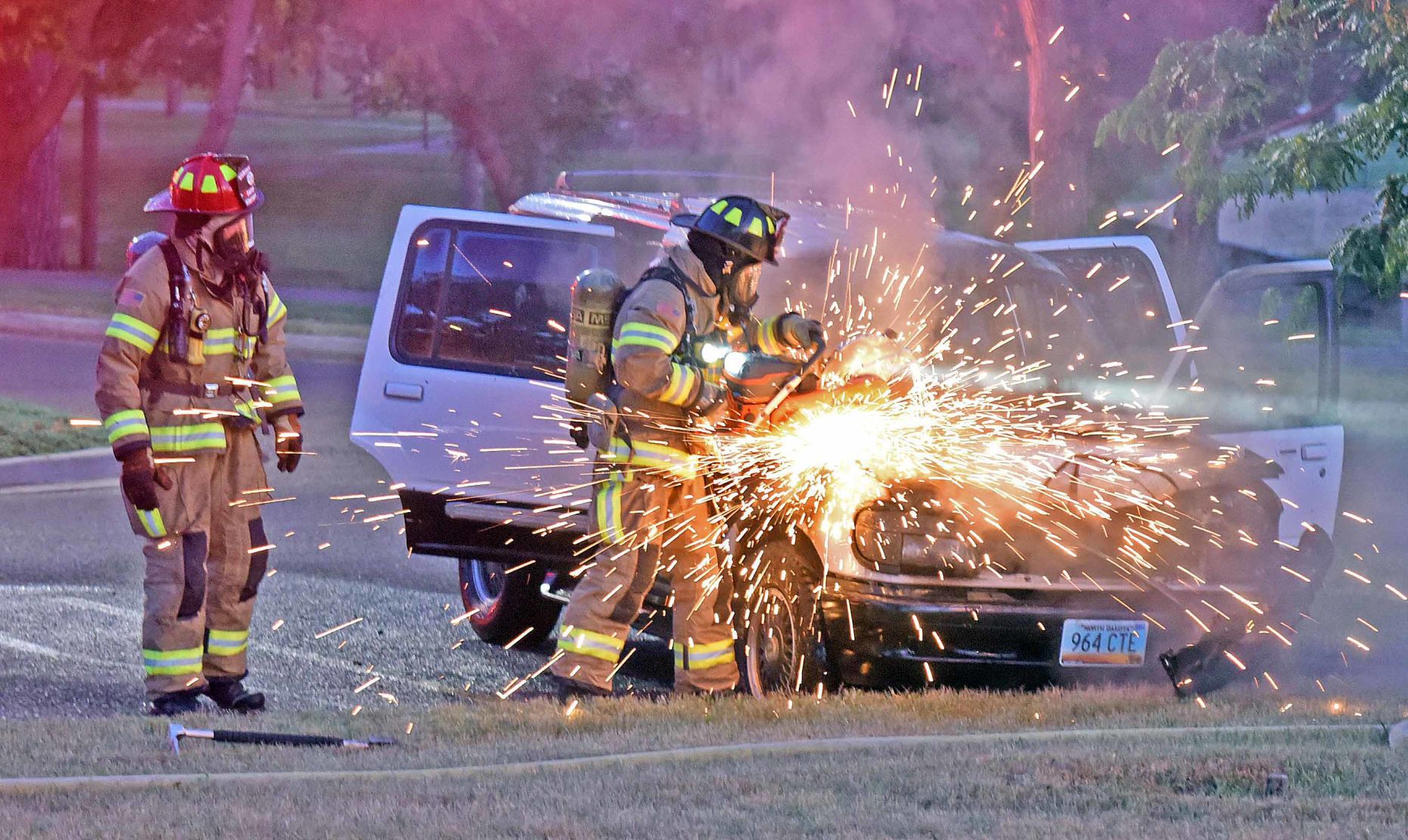 VEHICLE CATCHES FIRE